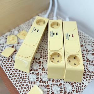 네모탭 일반3구 파스텔 버터 고속충전 C타입 USB 멀티탭 1.5m 3m