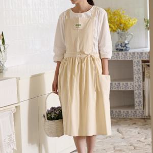 쁘띠 베이지 원피스 앞치마 바리스타 카페 주방 미용실 식당 신혼 유치원