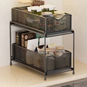 슬라이딩 싱크대건조대 2단 메쉬 주방선반 양념통선반 주방정리수납