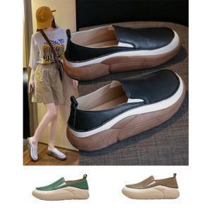 여성 가죽 플랫슈즈 소프트 가죽 슈즈 캐주얼화 4가지 색상 선택 가능 항공배송  빠른출고