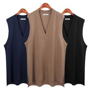 허밍퍼플 여성용 4332-BN 언발 니트 롱 V 조끼 빅사이즈 슬림 날씬 베스트 활용도 높은 여성의류