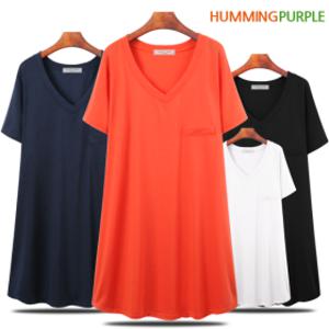 무지/티/셔츠/반팔/브이/V/넥/라운드 기본 긴팔 긴소매 반소매 큰언니 사계절 여자옷 빅사이즈 여성의류