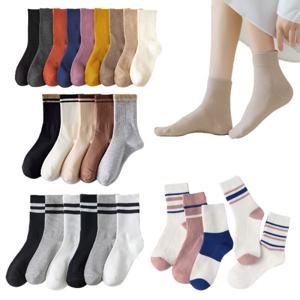 10켤레 여성 양말 세트 중목 무지 밴딩 봄 여름 가을 캐주얼