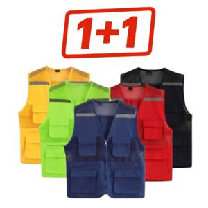 1+1 슬기로운 프로 일꾼 생활 내 주머니는 블랙홀 6포켓 다용도 수납 메쉬 안전조끼 베스트 안전제일