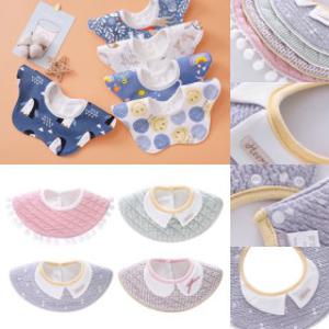 롤링 턱받이/3겹/방수/턱받이/순면/이유식 출산준비물/스카프빕/신생아