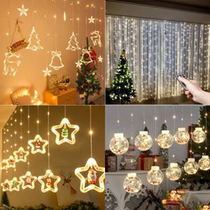 OMT 크리스마스 커튼식 300개 LED전구 줄조명 3m OL-3X3 리모콘내장 8가지 조명모드 USB전원 무드등