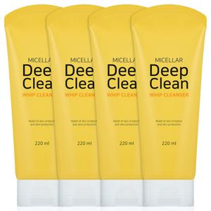 미셀라 휩 딥 클린 폼클렌징 대용량 220ml 4개