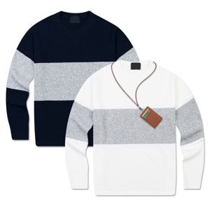 3D배색 엠보 긴팔 티셔츠 봄 절개 남자 남성 RM-T55