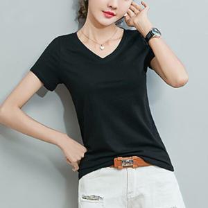 상품데일로엔 여성용 무지 브이넥 반팔 티셔츠 1413