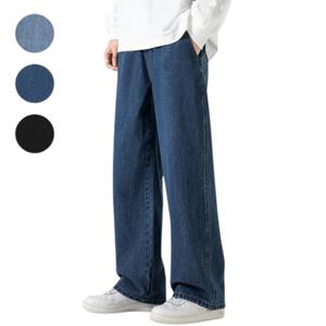 사계절 남자 와이드 청바지 남성 데님 세미 팬츠 진청 블랙 봄 여름 가을 겨울