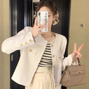여성 하객룩 봄 가을 자켓 긴팔 트위드자켓