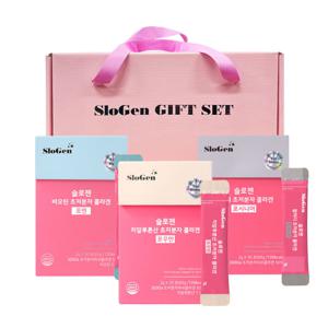 슬로젠 히알루론산 초저분자 먹는콜라겐 30포 X 3개 선물세트