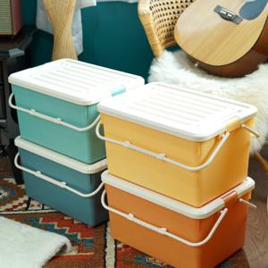 이츠 리빙박스 1P 팬트리 펜트리 수납 장난감 옷 정리 33L 대용량 적층 가능 핸들 손잡이 포함형 (+우드탑)