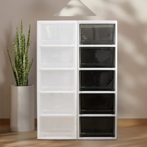 엠오 투명 서랍장 5단 플라스틱 수납 정리함 공간활용 이동식 수납장 (3 Color) 바퀴별매