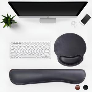 가죽 팜레스트 키보드 마우스 손목받침대 보호대 세트