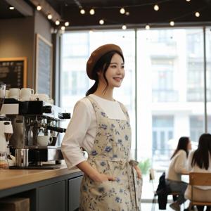 꼬띠지앙 원피스 린넨 앞치마 롱 카페 예쁜 바리스타 어린이집 에이프런 마가렛 버터 이지오