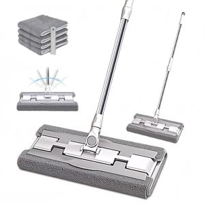 집게형 청소밀대걸레 다용도 회전 밀대걸레 가정용 극세사걸레 리필4매 밀대 세트