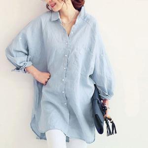 셔츠 베이직셔츠 여성용 오버핏 셔츠블라우스 긴팔 여성셔츠