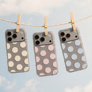 어프어프 폼폼도트 클리어 케이스-3Colors 갤럭시 s25 아이폰17 전기종 호환 국내디자인