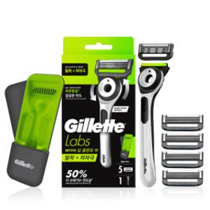 질레트 랩스 딥클렌징바 샤프화이트 핸들1 + 면도날 5입 + 트래블케이스