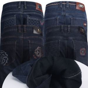 기모청바지 알마니아 일자 스판 중년 남성 겨울청바지