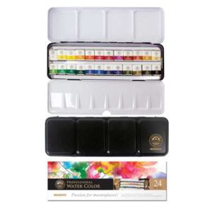 문교 전문가용 고체형수채물감 24색