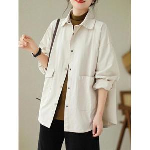 여자 트렌치 코트 빅사이즈 루즈핏 자켓 숏