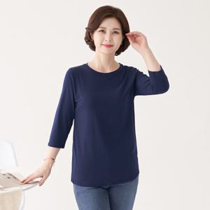 엄마옷 마담4060 라운드넥7부티셔츠-YTE204012-