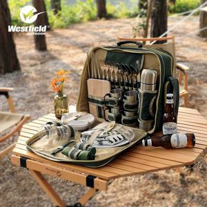 피크닉 캠핑 가방 야외 휴대용 다기능 4인용 식기 세트 수저 캠핑용품