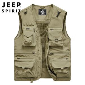 JEEP SPIRIT 조끼 낚시복 남성 여름 멀티포켓 민소매 조끼 M-6XL