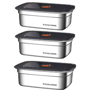 1+1+1 스텐 밀폐용기 반찬통 보관용기 2200ml 1+1+1 2200ml  행사 중