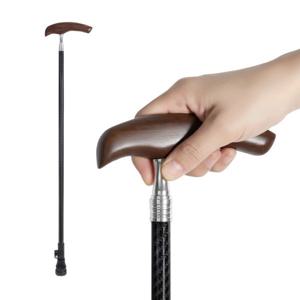 (사은품증정)초경량 220g 프리미엄 카본 지팡이 원목 손잡이 간편 길이 조절 노인 어르신 부모님 효도 선물