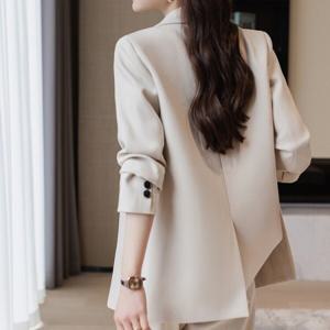 오피스룩 고급 루즈핏 긴팔 정장 세트 면접 정장 자켓+정장 바지 투피스 여성 고품질 보장