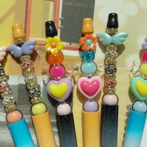 큐빅 비즈 볼펜 꾸미기 고급 볼꾸 10개세트 diy 취미 공예 체험 돌봄 수업 요양원