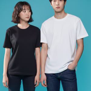 남녀공용 면 30수 순면 무지 반팔티 데일리 이너 티셔츠 라운드넥 남자 여자 흰티 흰색 검정 블랙