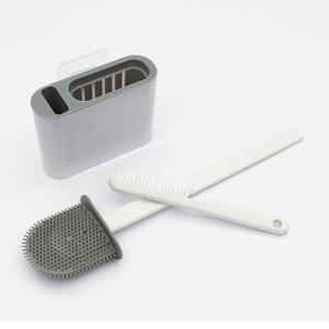 J2K 실리콘 변기솔 욕실 틈새 청소솔 2종 세트 화이트