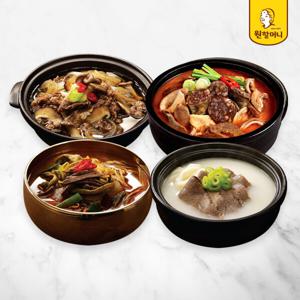 원할머니 명품육개장 600g 1팩 + 명품설렁탕 600g 1팩 + 뚝배기불고기 410g 1팩 + 얼큰순대국 600g 1팩