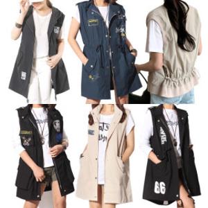 위니걸(10%+10%)봄조끼 야상조끼/빅사이즈/루즈핏/레터링/조끼/롱조끼/여성조끼 10%즉시할인쿠폰