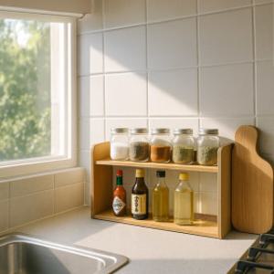 원목 주방선반 홈카페 다용도 컵수납 식탁 책상정리 미니선반 2단