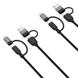 1+1 스카이 4in1 60W PD 단선방지 멀티 고속 충전 케이블 2M USB/C타입/CtoC/8핀