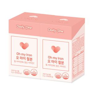 데일리원 오 마이 철분 비헴철 고함량 철분제 임산부 영양제 2통