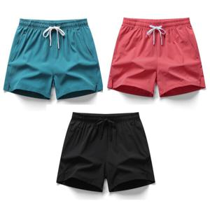 (1+1) 심플 트렌디 가벼운 통기성 남자 3부 쇼츠 초경량 에어 드라이핏 베이직 팬츠 남성 여름 반바지