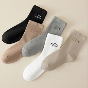 댕댕이 강아지 패치 여성 데일리 중목 패션 양말 고탄력 밴딩 베이직 양말 세트(10켤레) (2set이상추가할인)