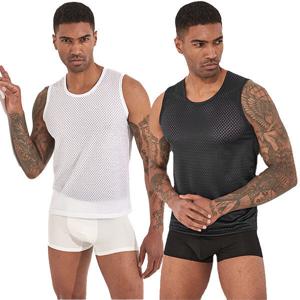 남자 여름 민소매티 2XL~5XL 메쉬 라운드넥 쿨링 나시 티셔츠