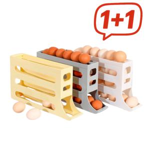 1+1 슬기로운 에그 생활 계란 30구 보관 트레이 냉장고 정리와 자동 롤링 공간활용의 끝판왕~ 2개~