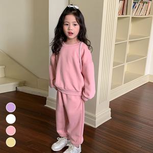 아동 소프트핏 상하 트레이닝복 여아 맨투맨 밴딩 팬츠 주니어 세트