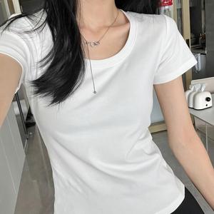 벨라빈 여성 슬림핏 무지 반팔 티셔츠 반팔티 여자 여름 기본 스판 티셔츠