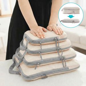 SUNNEER 여행 파우치 압축 가방 부피다운 여행용 압축 파우치 공간절약 화장품 수납 가방 9종세트