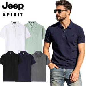 JEEP SPIRIT 남성 반팔 폴로티 순면 카라티 여름 통기성 캐주얼 티셔츠