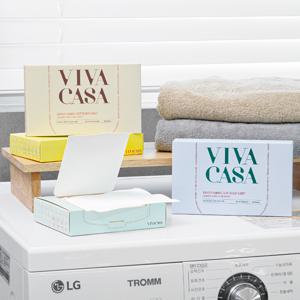 비바까사 흰옷안심해 이염방지시트 + 향기가득 건조기시트 이염방지시트30매3개 +건조기 시트 40매3개